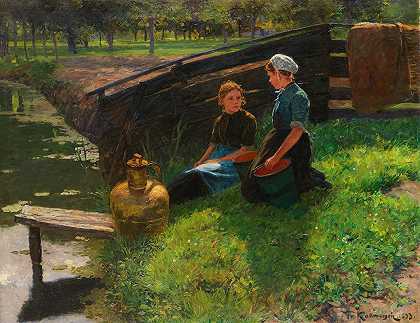 夏日午后`Sommernachmittag (1893) by Friedrich Kallmorgen