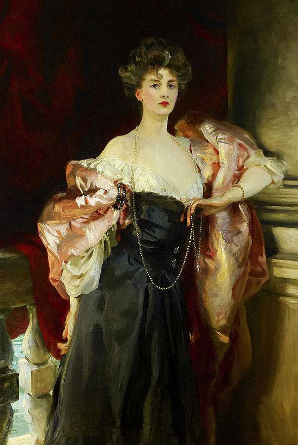 海伦·文森特夫人肖像`Portrait of Lady Helen Vincent by John Singer Sargent