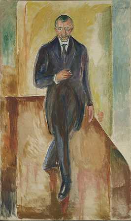索瓦尔德·洛钦`Thorvald Løchen (1918) by Edvard Munch