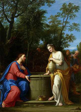 基督与撒马利亚女人，1700年`Christ and the Woman of Samaria, 1700 by Marcantonio Franceschini
