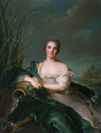 弗莱塞尔夫人`Madame de Flesselles (1747) by Jean-Marc Nattier