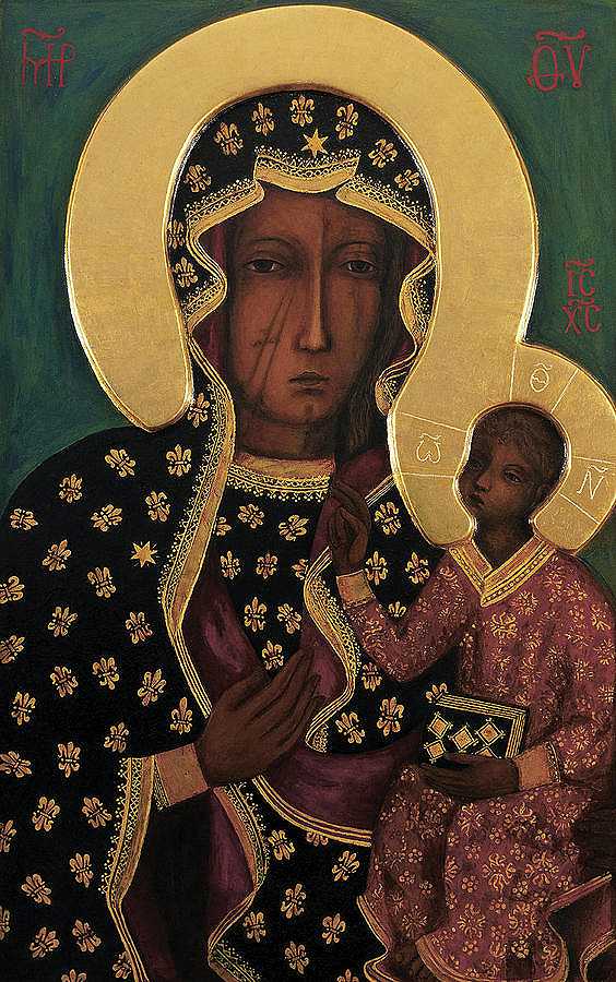 捷克的黑色圣母像`Black Madonna of Czestochowa by Luke the Evangelist