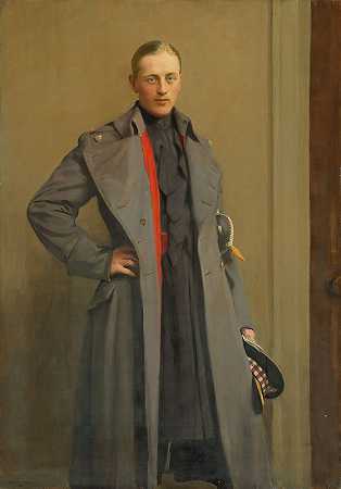 威廉·吉尔伯特·霍尔德斯沃斯中尉画像`Portrait of 2nd Lieutenant William Gilbert Houldsworth (1924) by George Spencer Watson