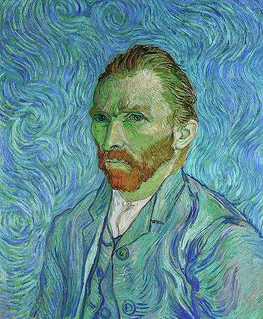 自画像，1889年绘制`Self-Portrait, painted in 1889 by Vincent van Gogh