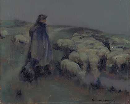 牧羊女`A Shepherdess by William Kennedy