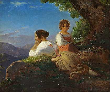 两个意大利女人`Tvende italienerinder by Ernst Meyer