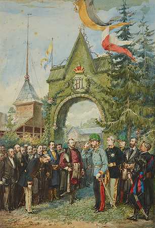 皇帝参观了林学`The Emperor Visiting the School of Forestry (1881) by Andrzej Bronisław Grabowski