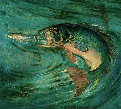 小嘴鲈鱼`Small-Mouth Bass by Philip Russell Goodwin