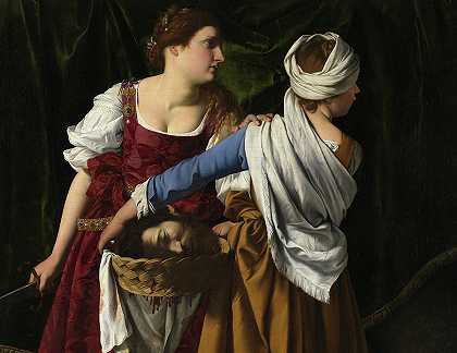 1608年，朱迪思和她的女仆与霍洛弗内斯的首领`Judith and her Maidservant with the Head of Holofernes, 1608 by Orazio Gentileschi