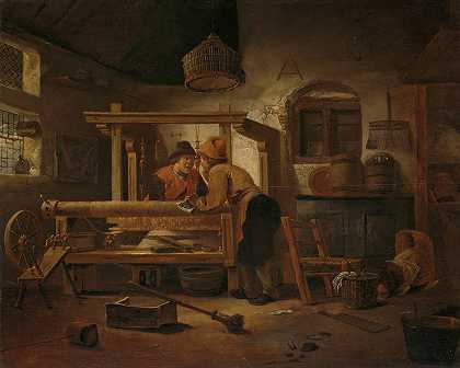 韦弗s工作室`Weavers Workshop (1659) by Cornelis Gerritsz Decker