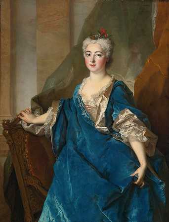 贝森瓦尔男爵肖像`Portrait of The Baronne De Besenval by Nicolas de Largillière