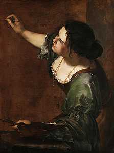 自画像作为绘画的寓言，1638年`Self-Portrait as the Allegory of Painting, 1638 by Artemisia Gentileschi