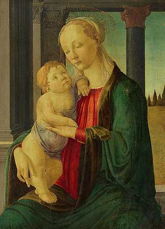 《麦当娜与孩子》，1470年`Madonna and Child, 1470 by Sandro Botticelli