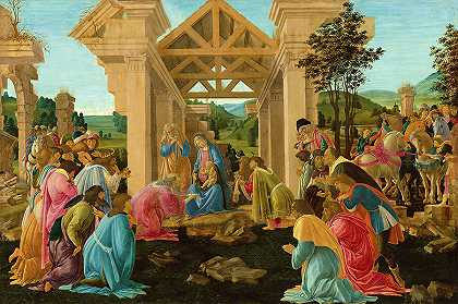 《三博士崇拜》，1478-1482年`The Adoration of the Magi, 1478-1482 by Sandro Botticelli