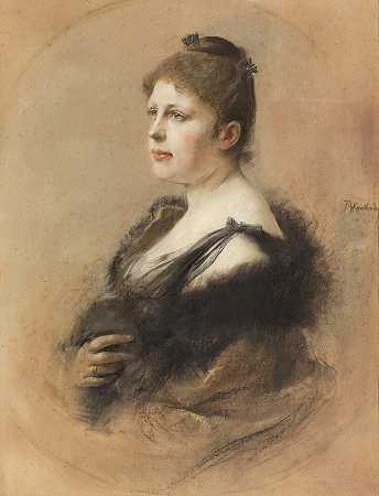 塞西尔·冯·蒙卡西`Cécile von Munkácsy (1883) by Friedrich August von Kaulbach