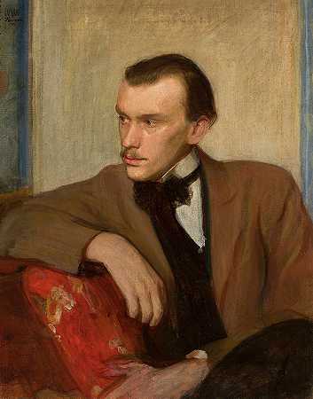 Włodzimierz Perzyński的肖像，作家`Portrait of Włodzimierz Perzyński, writer (1901) by Wojciech Weiss
