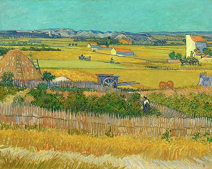 收获，1888年`Harvest, 1888 by Vincent van Gogh