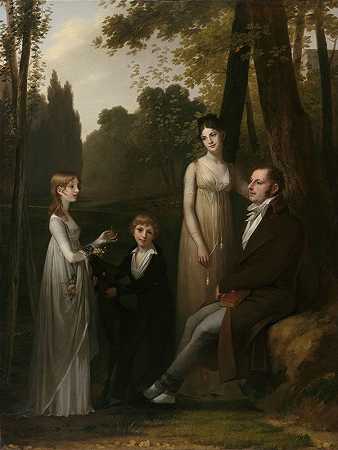 拉特格·扬·希梅尔彭宁克及其家人的肖像`Portrait of Rutger Jan Schimmelpenninck and his Family (1801 ~ 1802) by Pierre-Paul Prud&;hon