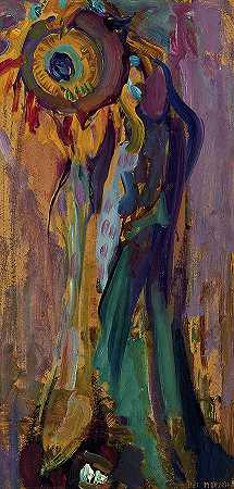 奄奄一息的向日葵`Dying Sunflower by Piet Mondrian