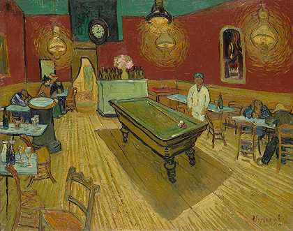 夜总会`Le café de nuit (The Night Café) (1888) by Vincent van Gogh