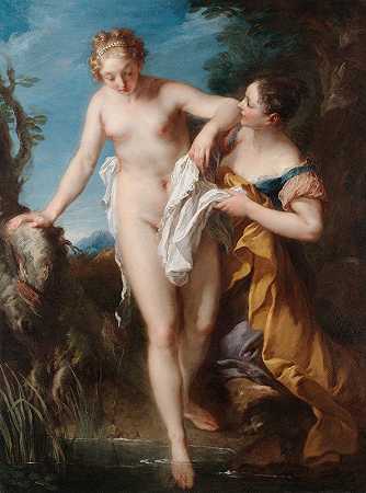 游泳者`The Bather (1724) by François Lemoyne