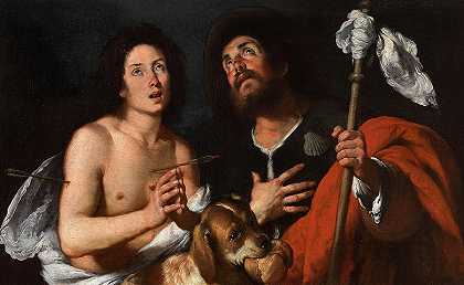 圣塞巴斯蒂安和圣罗科`Saint Sebastian and Saint Rocco by Bernardo Strozzi