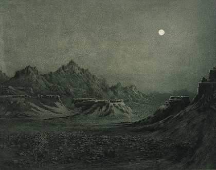 亚利桑那之夜`Arizona Night (after 1920) by George Elbert Burr