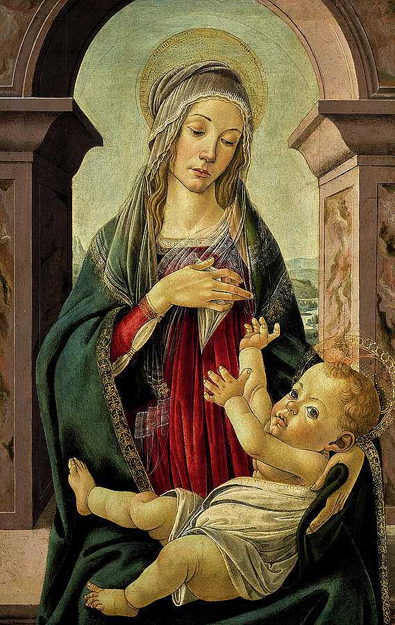 《麦当娜与孩子》，1445-1510年`Madonna and Child, 1445-1510 by Sandro Botticelli