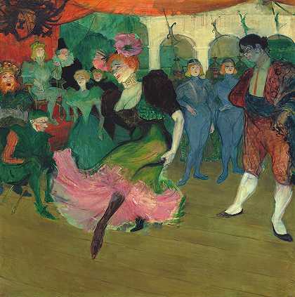 1895年，马塞尔·伦德在Chilperic跳Bolero舞`Marcelle Lender Dancing the Bolero in Chilperic, 1895 by Henri de Toulouse-Lautrec