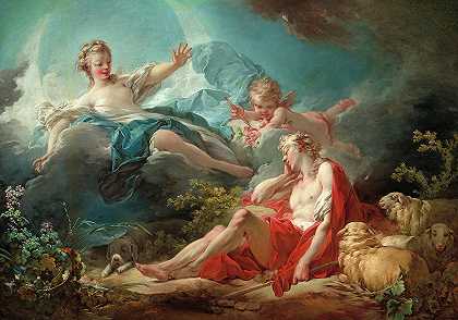 戴安娜和恩迪米昂，1753-1756年`Diana and Endymion, 1753-1756 by Jean-Honore Fragonard