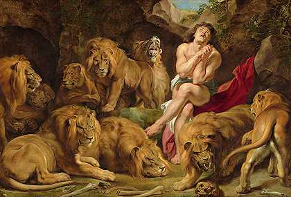 《狮子洞里的丹尼尔》，1614-1616年`Daniel in the Lions\’ Den, 1614-1616 by Peter Paul Rubens