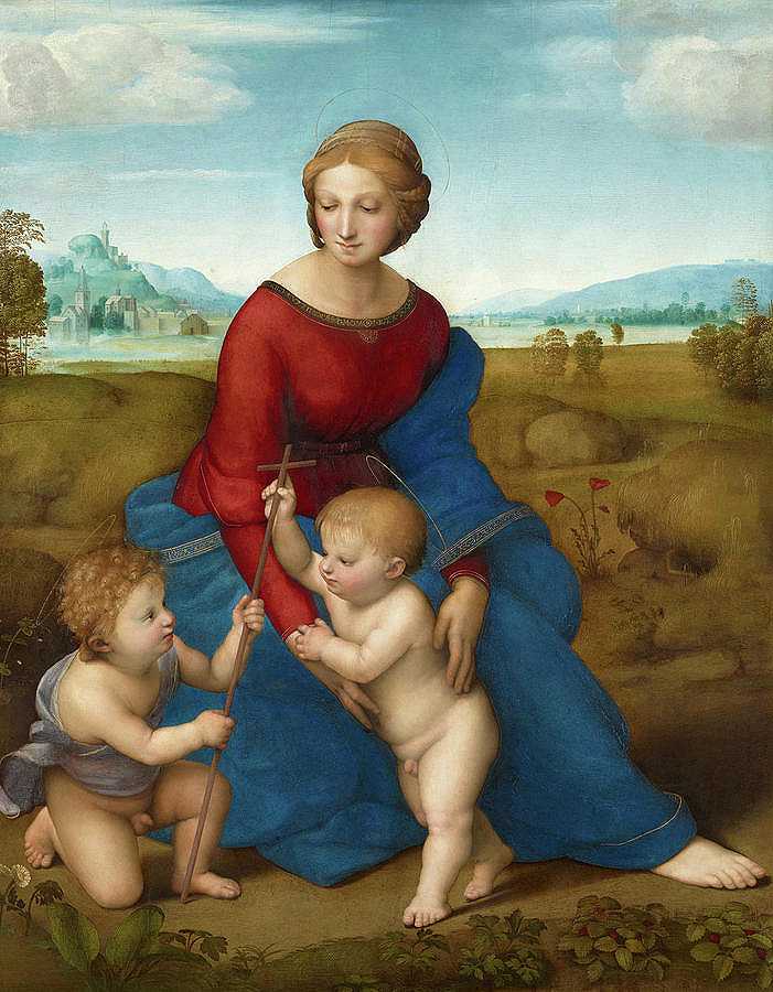 草地上的麦当娜，1505-1506年`Madonna in the Meadow, 1505-1506 by Raphael