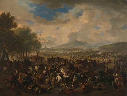1706年5月23日，法国和盟国之间的拉米利战役`The Battle of Ramillies between the French and the Allied Powers, 23 May 1706 (1706 ~ 1710) by Jan Van Huchtenburg