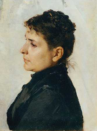 侧面的女人`Frau im Profil (1895) by Hans Tichy