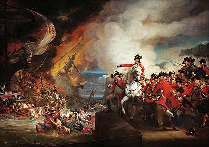 1782年在直布罗陀击败浮动电池`The Defeat of the Floating Batteries at Gibraltar, 1782 by John Singleton Copley