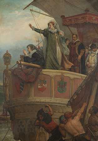 向亲爱的法国道别，1561年8月15日`Adieux à la Chère France, 15 août 1561 (1923) by Eugène Siberdt