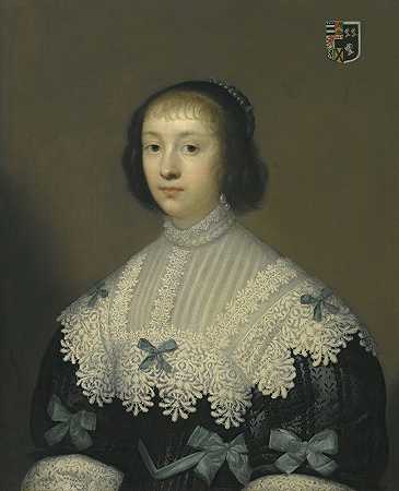 亨格福德夫人玛格丽特的肖像`Portrait Of Margaret, Lady Hungerford (1633) by Cornelis Jonson van Ceulen