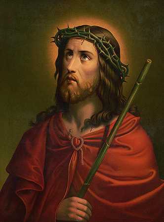 带荆棘冠冕的耶稣`Jesus with Crown of thorns by American School