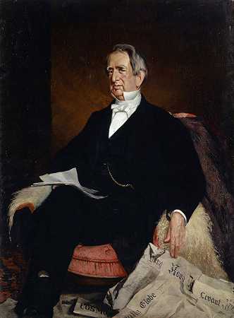 美国国务卿威廉·H·苏厄德画像`Portrait of U.S. Secretary of State William H. Seward (1869) by Frank Buchser