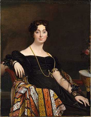 雅克·路易斯·勒布朗夫人（弗朗索瓦·庞塞尔）`Madame Jacques~Louis Leblanc (Françoise Poncelle) (1823) by Jean Auguste Dominique Ingres