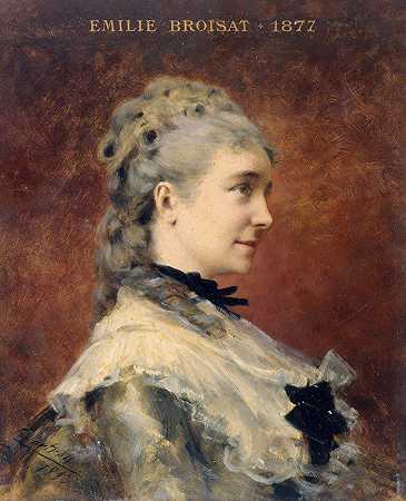 肖像艾米莉·布罗塞特`Portrait dÉmilie Broisat (1883) by Théobald Chartran