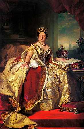 维多利亚女王，1859年`Queen Victoria, 1859 by Franz Xaver Winterhalter