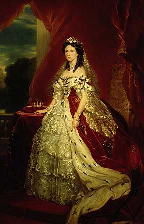 萨克斯-魏玛-艾森纳赫的奥古斯塔，普鲁士女王`Augusta of Saxe-Weimar-Eisenach, Queen of Prussia by Franz Xaver Winterhalter