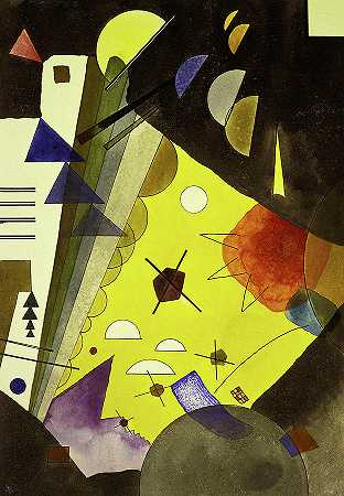 高度紧张，1924年`Tension in Height, 1924 by Wassily Kandinsky