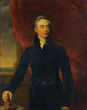 托马斯·勒布雷顿爵士（1763-1838）、贝利和泽西州总统的肖像`Portrait Of Sir Thomas Le Breton (1763~1838), Bailli And President Of The States Of Jersey by Studio of Sir Thomas Lawrence