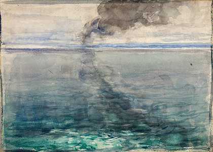 穿越大西洋（回家）`Crossing The Atlantic (Return Home) (1894) by Henry Ossawa Tanner