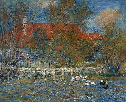 鸭池`The Duck Pond (1873) by Pierre-Auguste Renoir