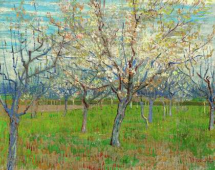 粉红果园，1888年`The Pink Orchard, 1888 by Vincent van Gogh