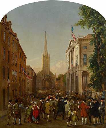 乔治·华盛顿的就职典礼`The Inauguration of George Washington (1789) by James H. Cafferty