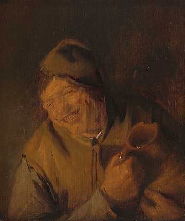 快乐的农民`The Merry Peasant (c. 1646) by Adriaen van Ostade
